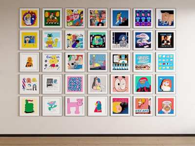 现代装饰画3D模型下载